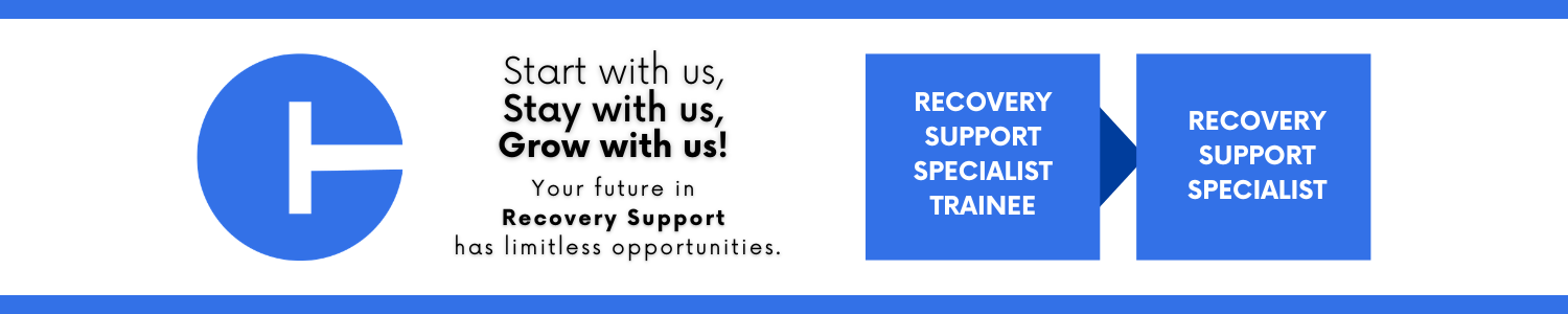 Career progression pathway within the State of Connecticut: starting with Recovery Support Specialist Trainee and ending at Recovery Support Specialist. 